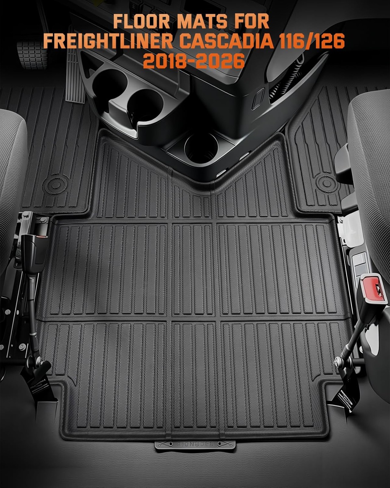 Truck Floor Mats for Freightliner Cascadia: 2018-2026, All Weather TPE Heavy …