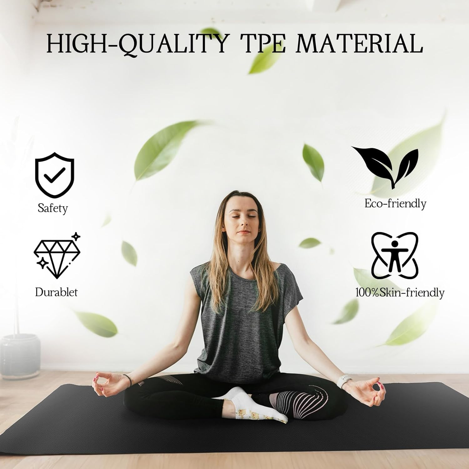 Extra Large Non-Slip Yoga Mat – Thick, Durable for Home Workouts & Pilates