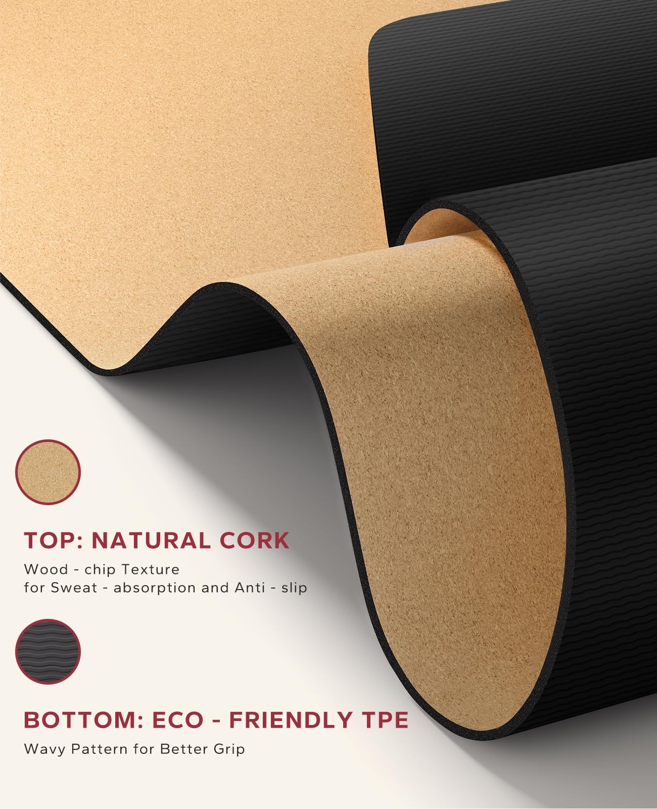 Large Cork Yoga Mat – 72″x36″ Wide Non-Slip for Home Workout, Yoga, Pilates &…