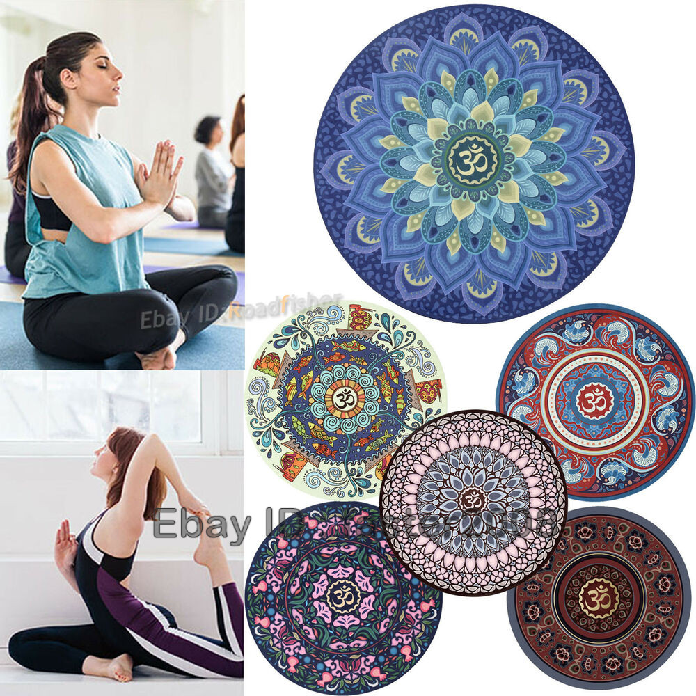 Round Yoga Mat Pilates Gym Mat Pad Non-Slip Cushion Meditation Mat Floor Mat HOT