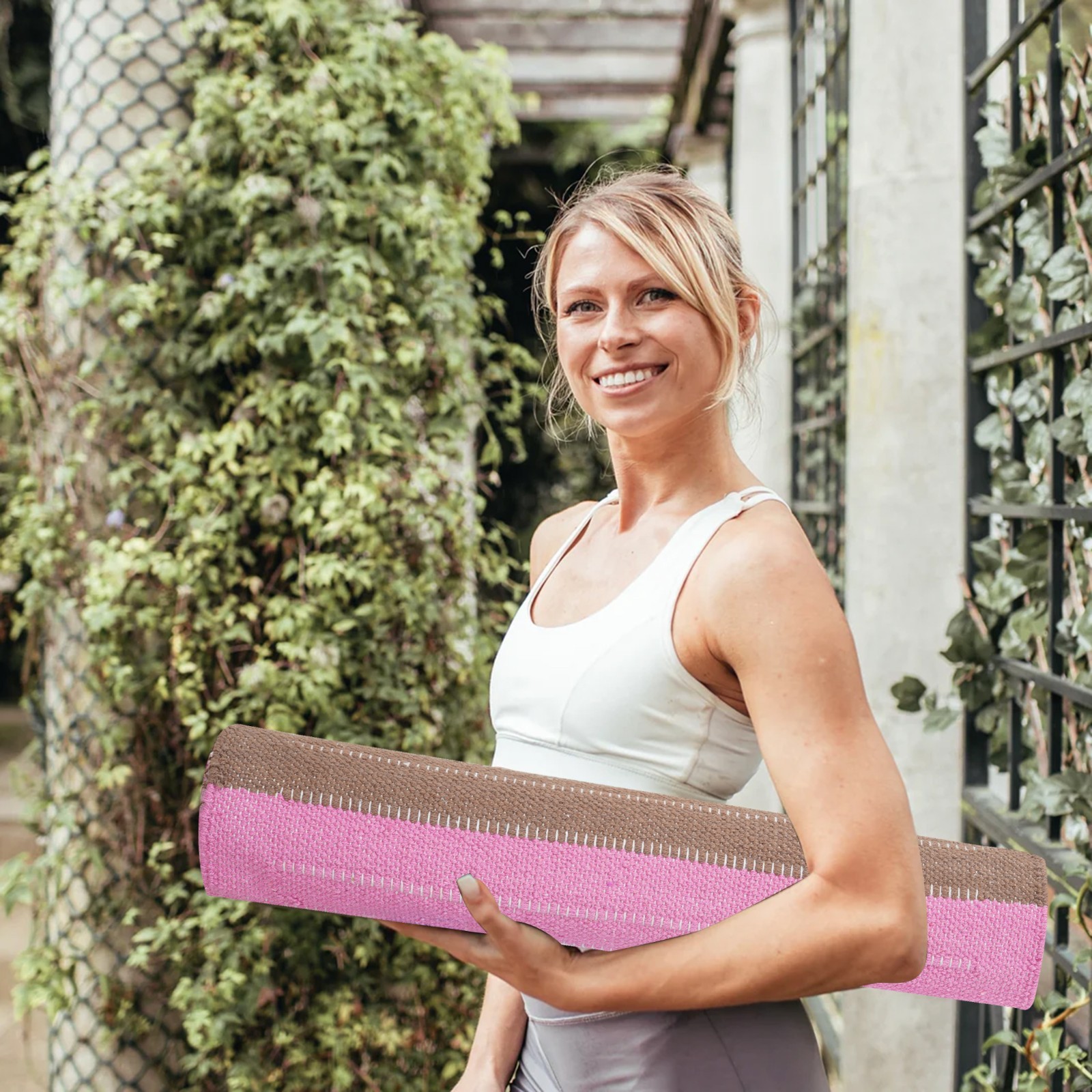 Natural Cotton Yoga Mat Handmade Handwoven Soft Eco Friendly Workout Mat