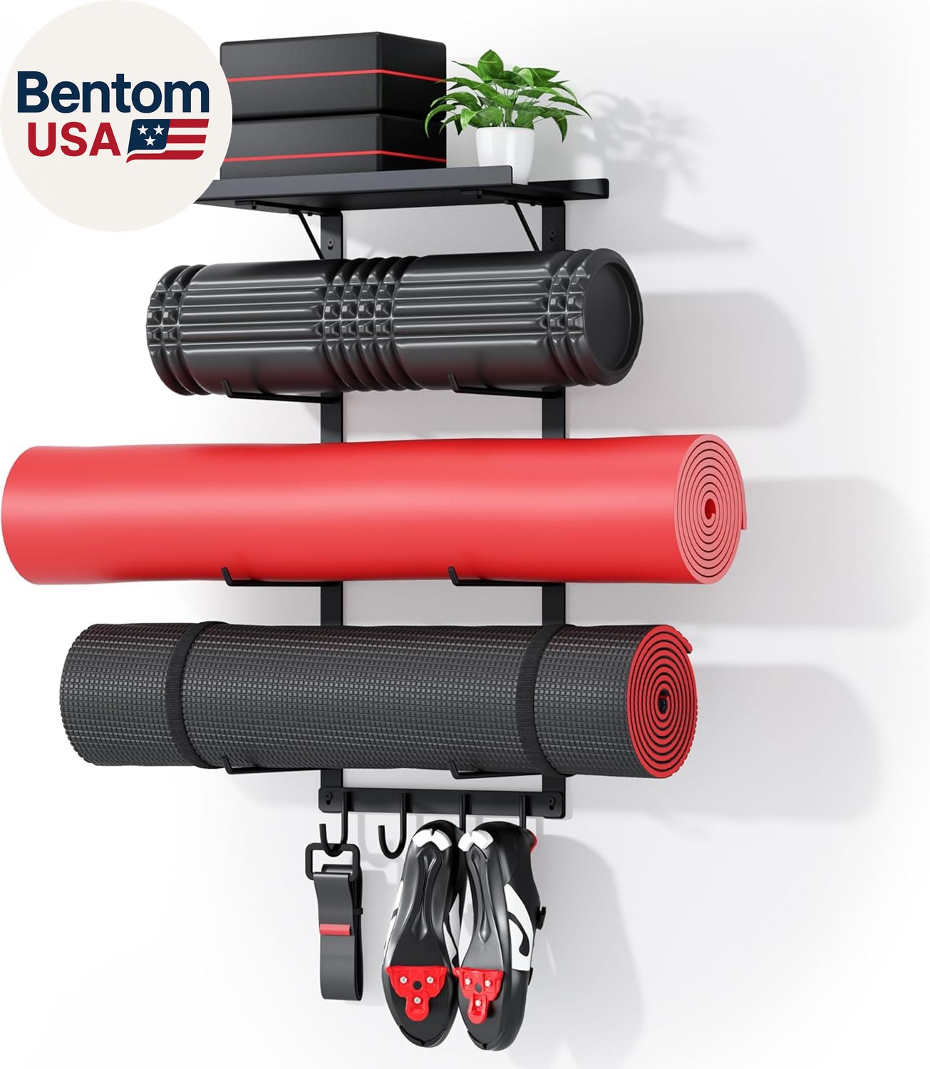 Yoga Mat Holder Wall Mount, Yoga Accessory Mat Storage Rack, Home Gym Accessorie