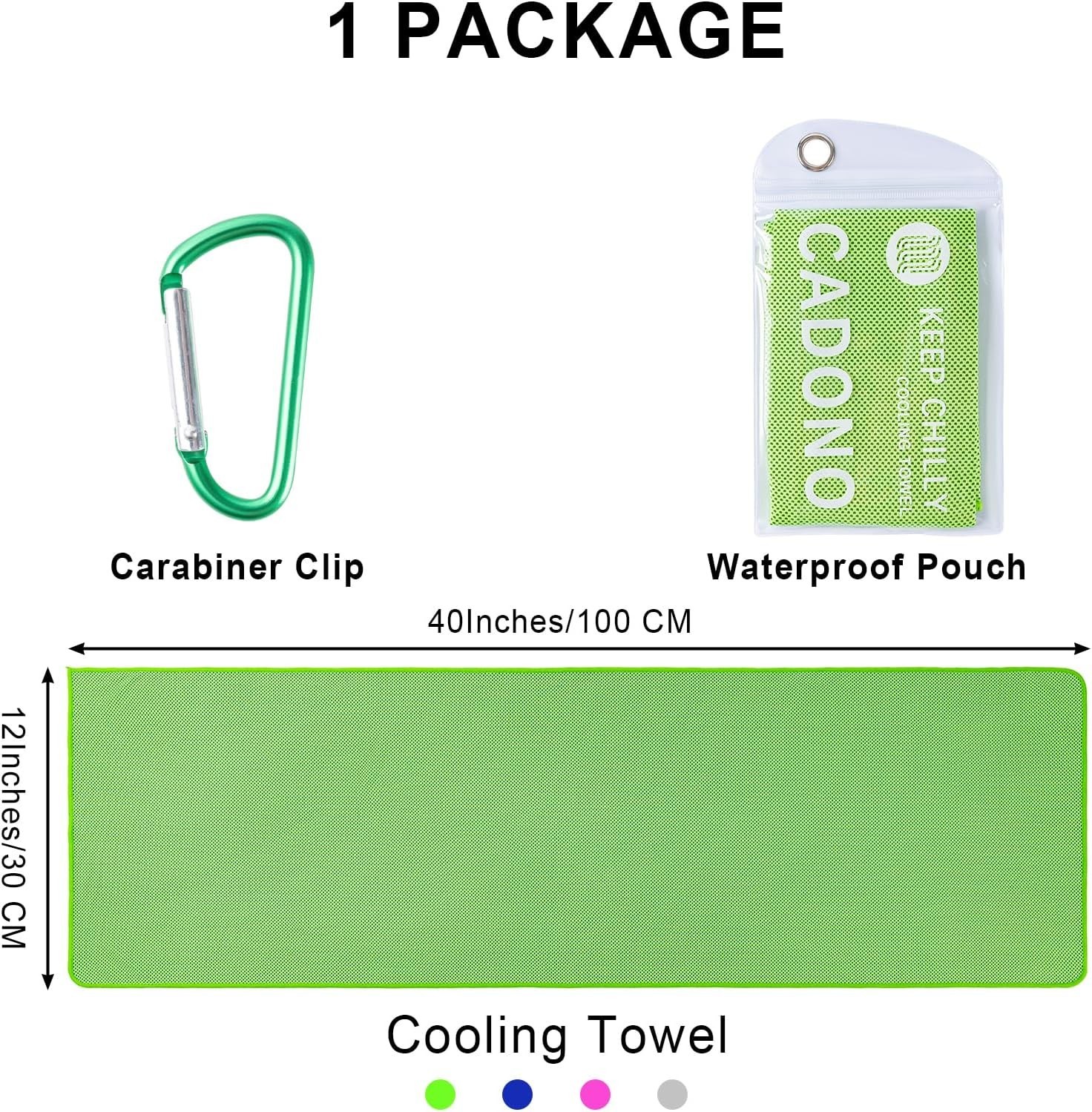 Cadono 4 Pack Cooling Towel 40X12 Soft Breathable Chilly Towel Ice Towel