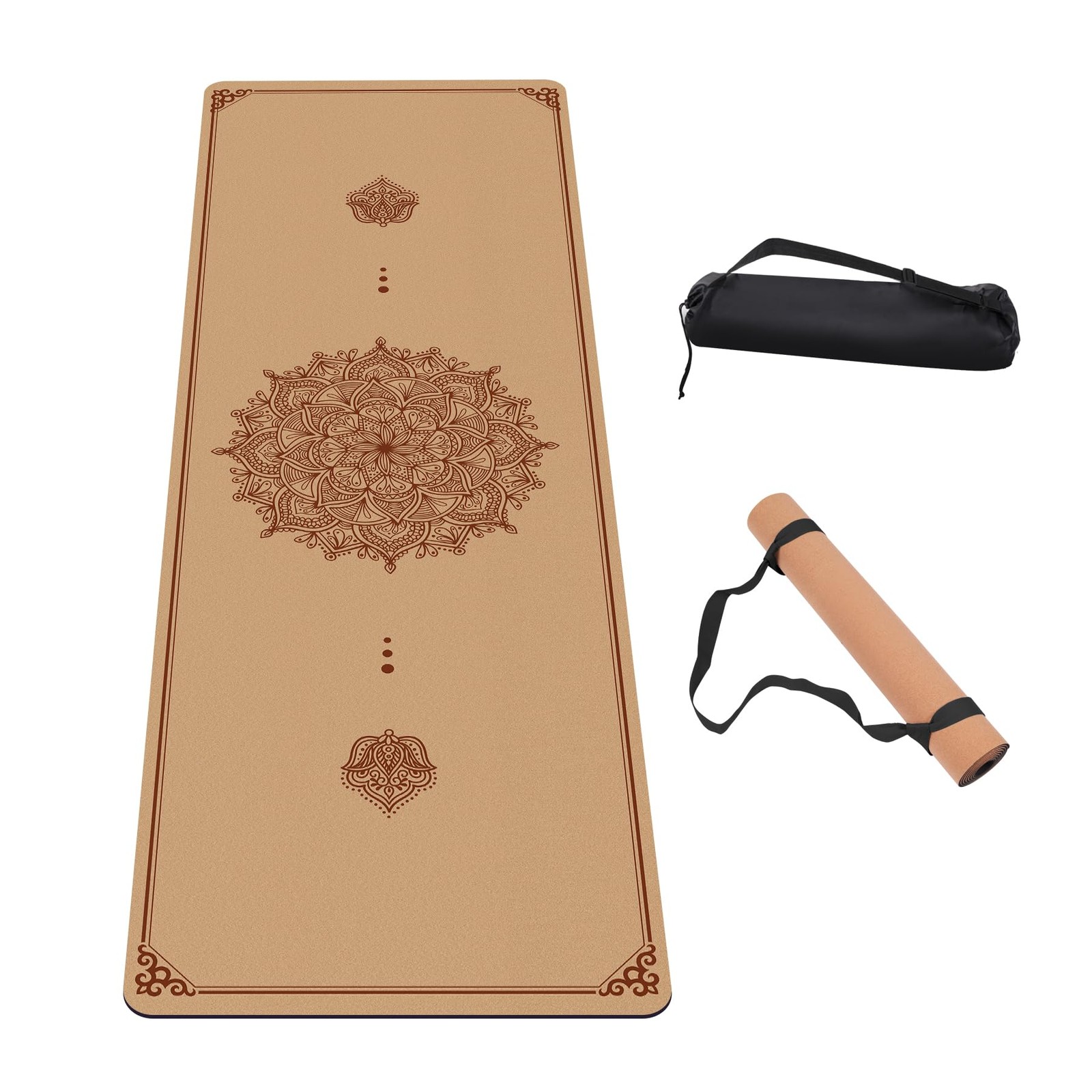 Non Slip Cork Yoga Mat Premium Thick Cork Exercise & Fitness Mat for Yoga, Pi…