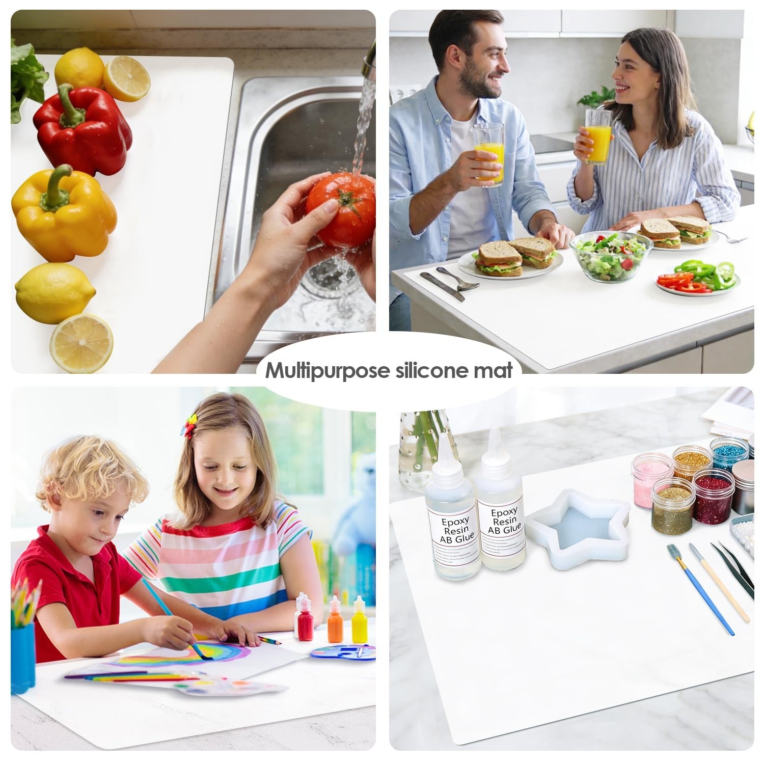 Extra Large Silicone Mat for Kitchen Counter 36″ x 24″ Silicone Table Mat for…
