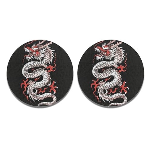 2 Packs Absorbent Car Coasters for Drinks Cup Mat, 2.8 inches Non Slip Car Cup