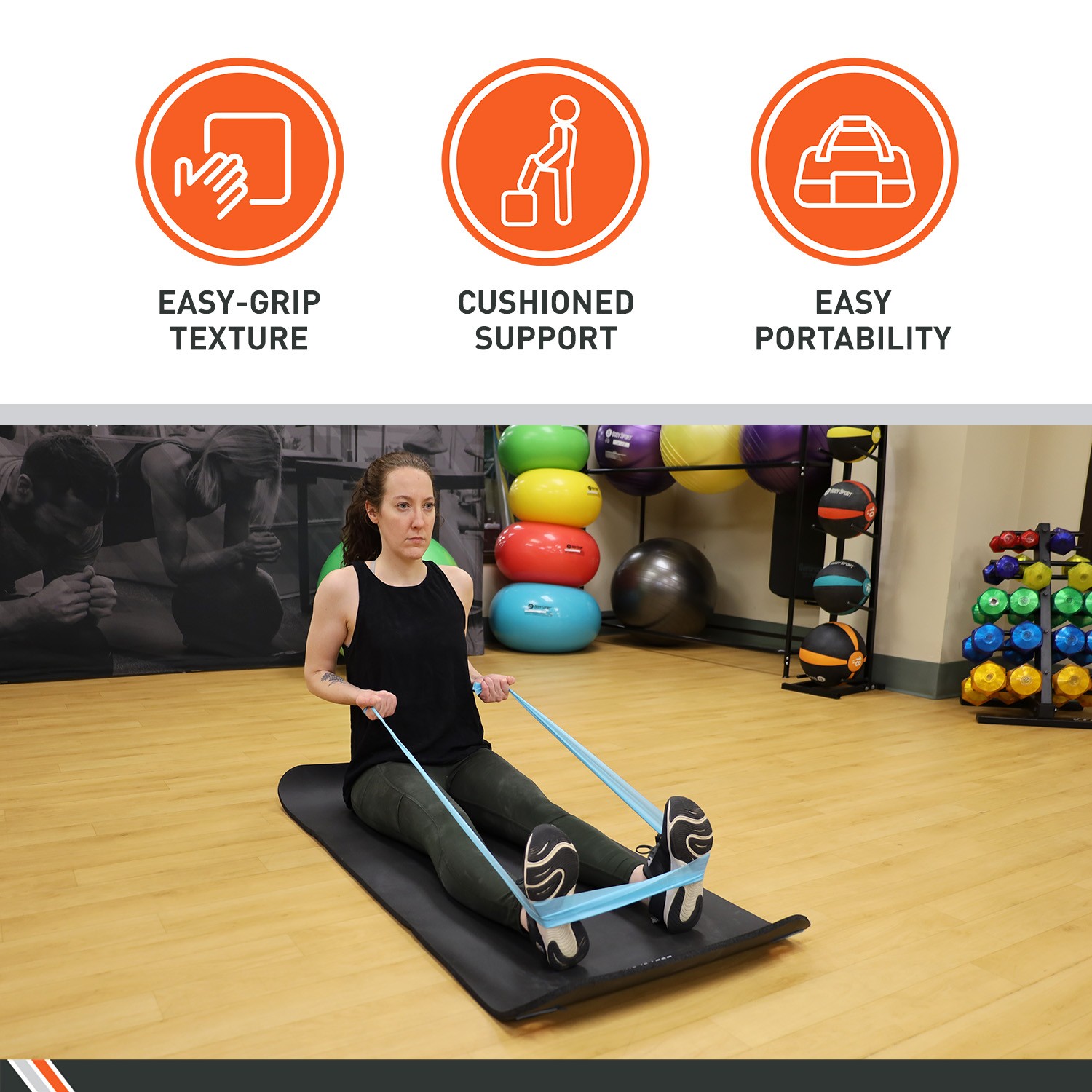 BodySport TPE Exercise Mat for Men and Women – Workout Mat – Perfect for Gyms