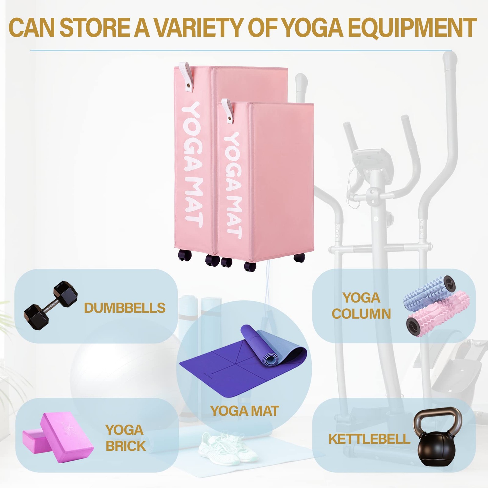 Yoga Mat Storage Racks 22”, Home Gym Storage Rack for Foam Roller, Yoga Stra…