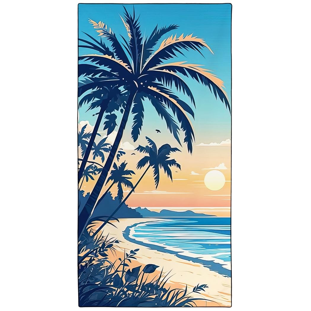 Rstick Quick-Dry Coconut Beach Towel 36″x72″ Sand-Free Soft 36″x 72″,