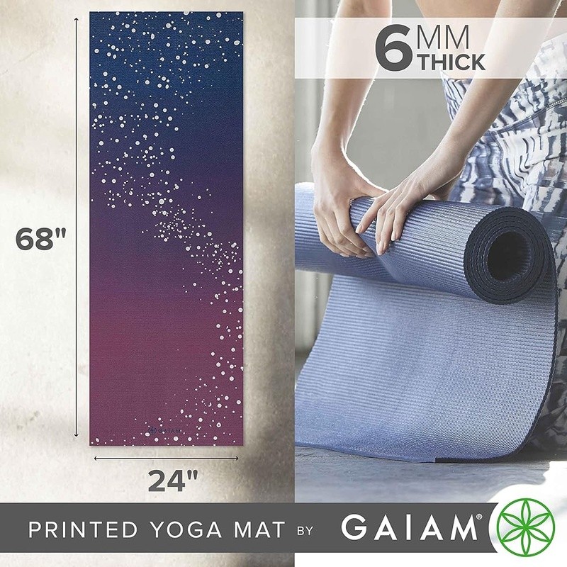 Thick Non-Slip Yoga Mat Lightweight Fitness Mat Eco-Friendly W/ Free Workout New
