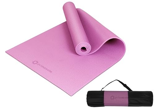 Yoga Mat with Carry Strap for Yoga Pilates Fitness 1/3 inch (8 mm) Azalea Pink