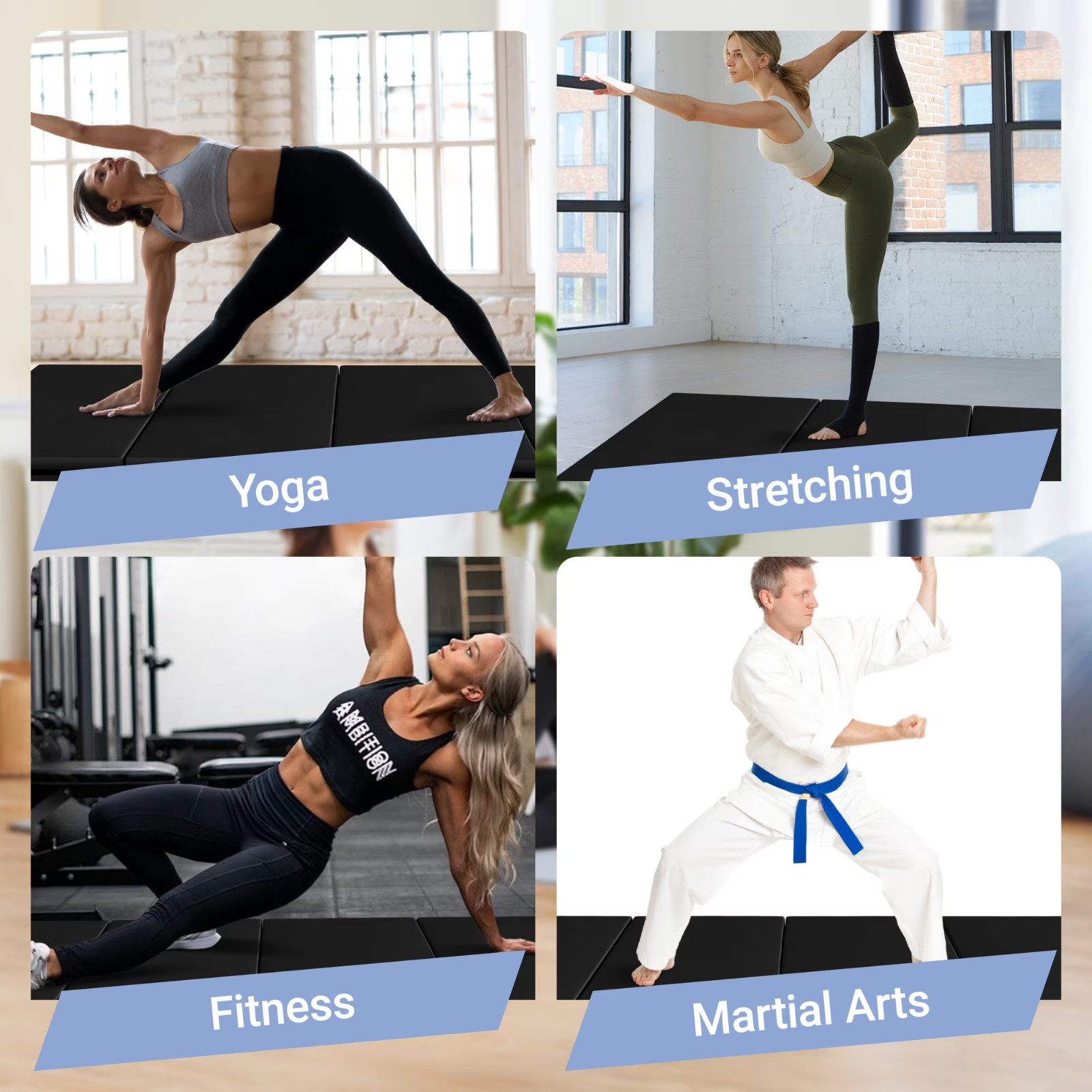 Versatile 4’x8’x2″ High-Density Gym Mats – Extra Thick, Anti-Tear, Easy-Clean, F