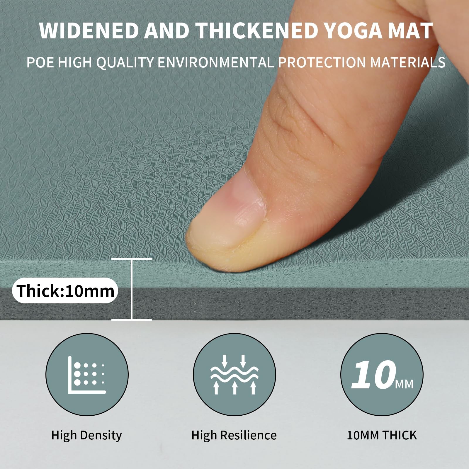Large Yoga Mat (6’x 4′) – Extra Long and Wide 72 x 48 inches, Non-Slip POE Fitne