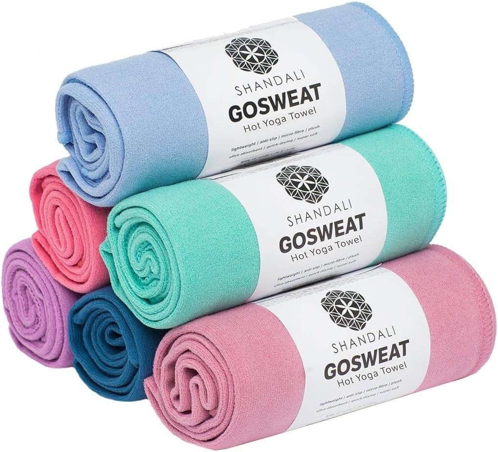 Shandali GoSweat Non-Slip Hot Yoga Towel with 72.00" x 26.50", Gray