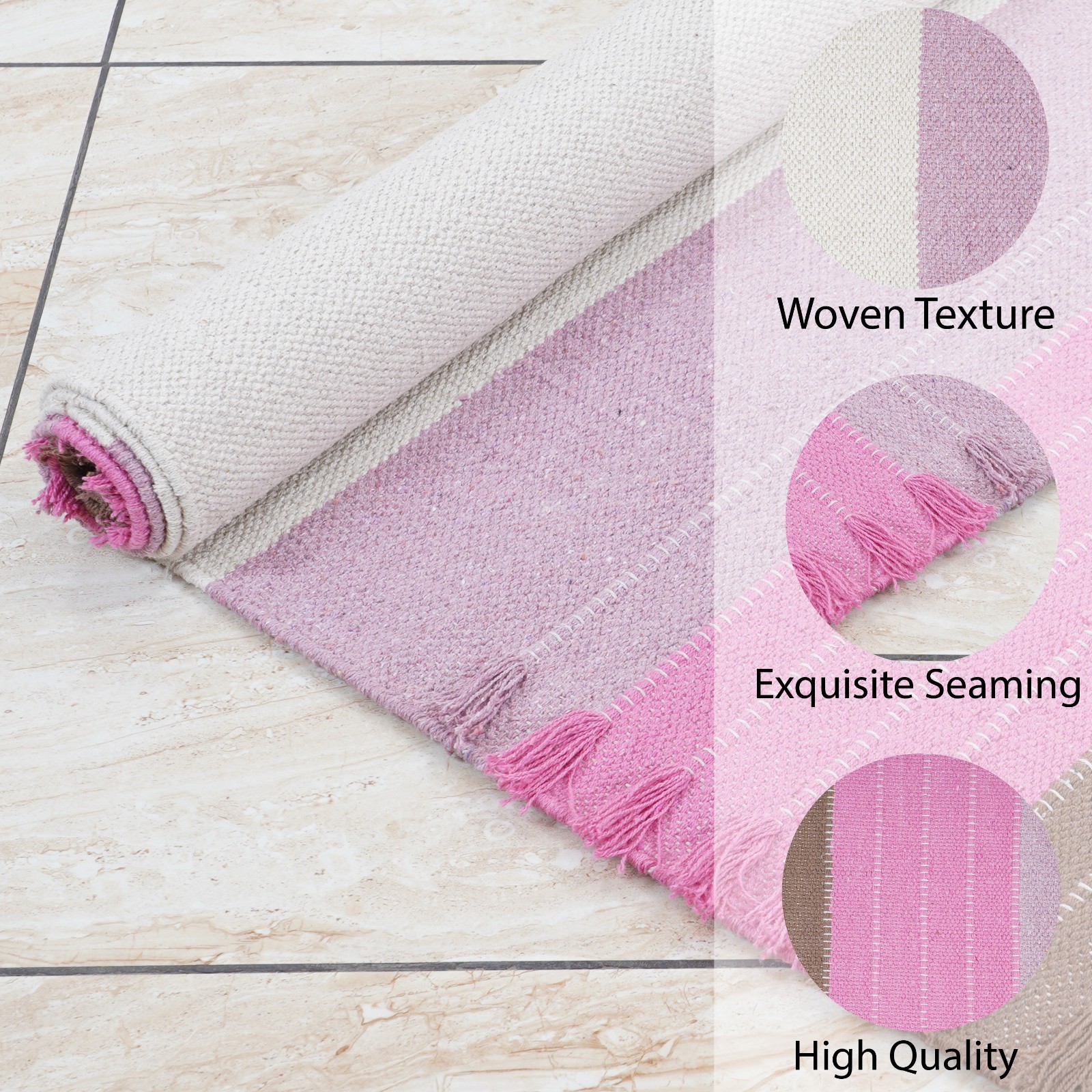 Natural Cotton Yoga Mat Handmade Handwoven Soft Eco Friendly Workout Mat