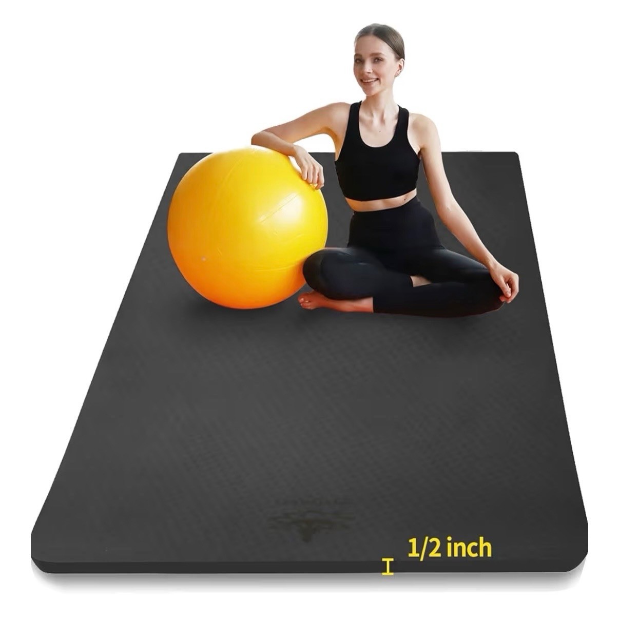Hatha Yoga Large TPE Yoga Mat 6’X4’X1/2″ Extra Thick Non-Slip Exercise Mat – for