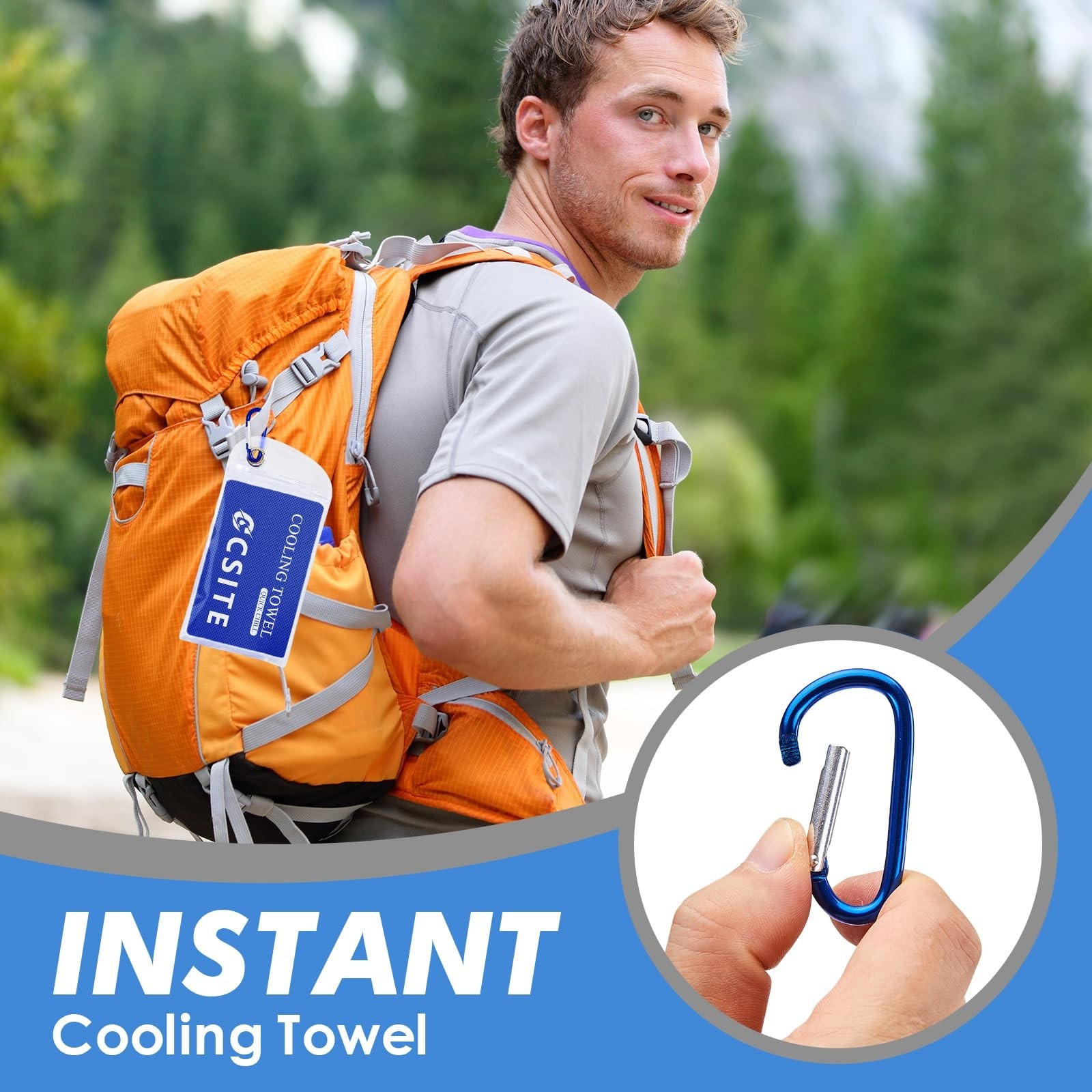 CSITE 4 Pack Cooling Towels (47″x12″) for Neck and Face, Ice Towel for Hot We…