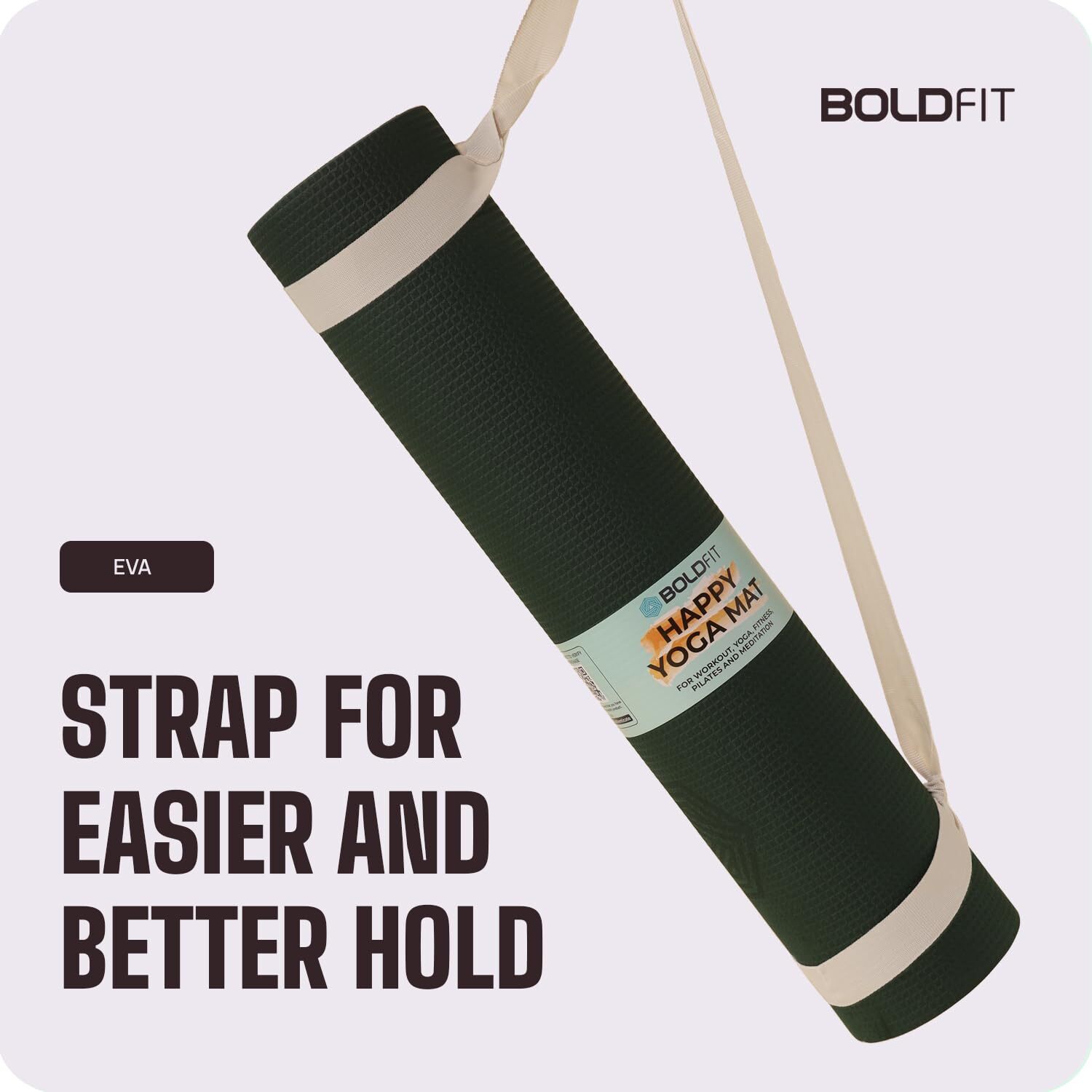Boldfit Yoga Mat For Fitness Workout Army Green Color