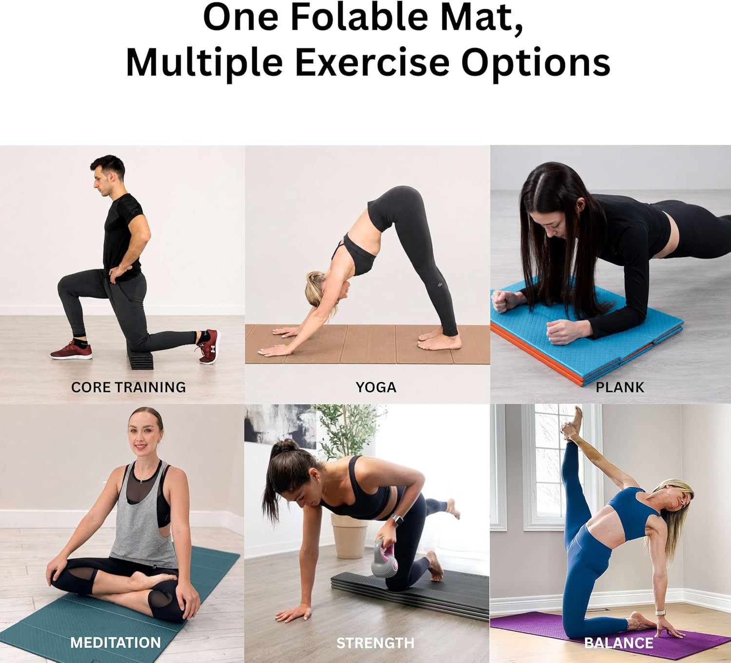 Premium Foldable Yoga Mat – Anti-Slip, Lightweight, 6mm to 12mm Thickness