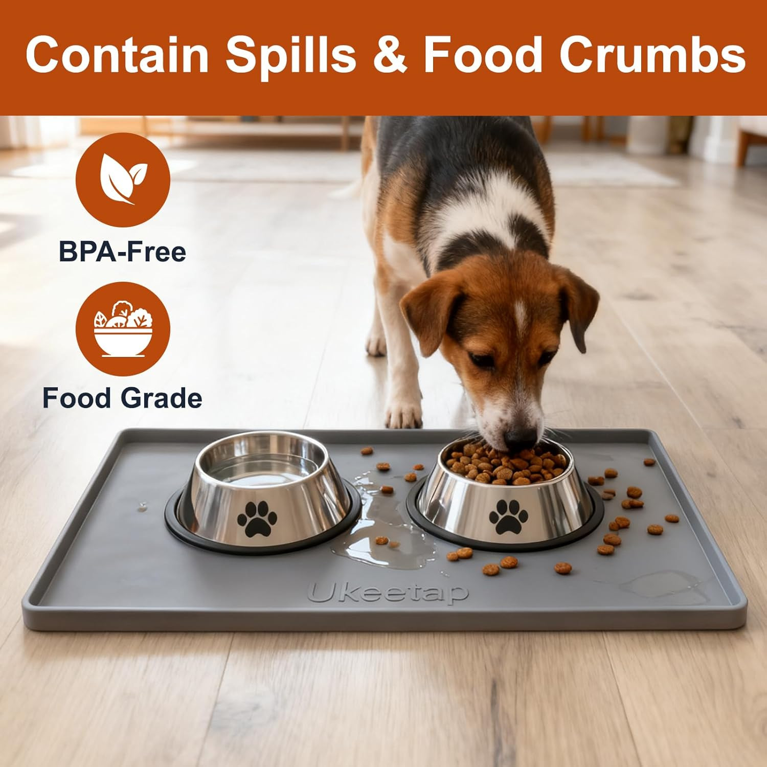 Extra Thick Silicone Mat Waterproof with Raised Edge 19” x 12”, BPA Free Non-Sli