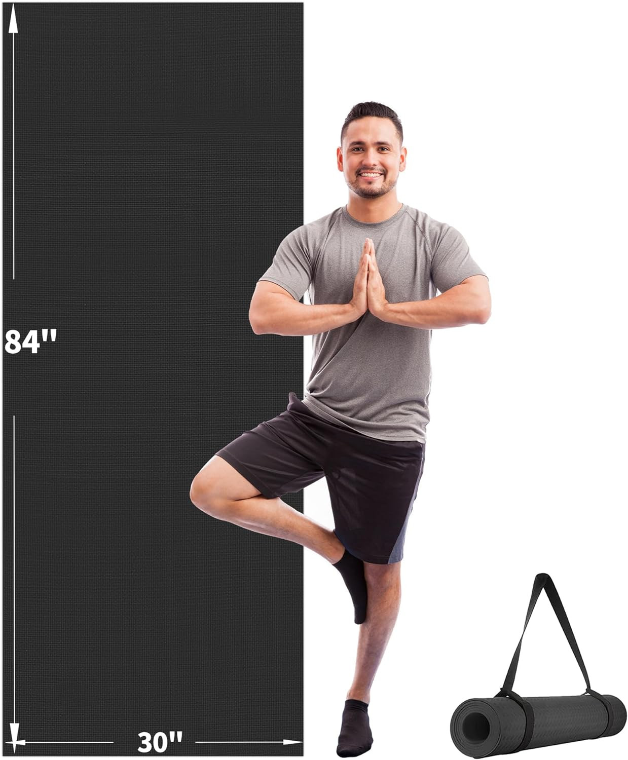 Yoga Mat for Women and Men, Extra Long and Wide Exercise Mat(72″X48″/84″X30″), L