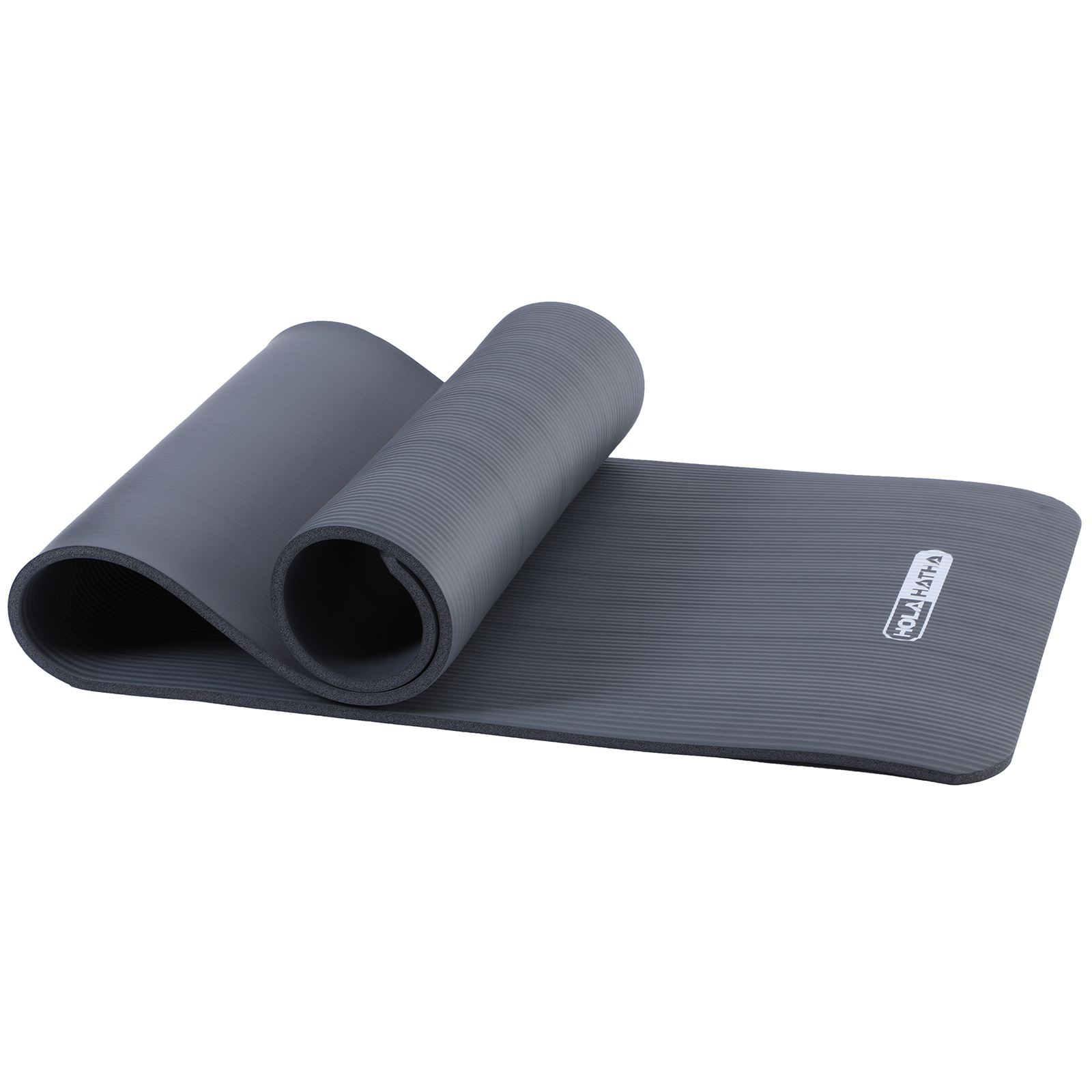 HolaHatha 72 x 24″ High Density 0.5″ Thick Non Slip Home Workout Yoga Mat, Black