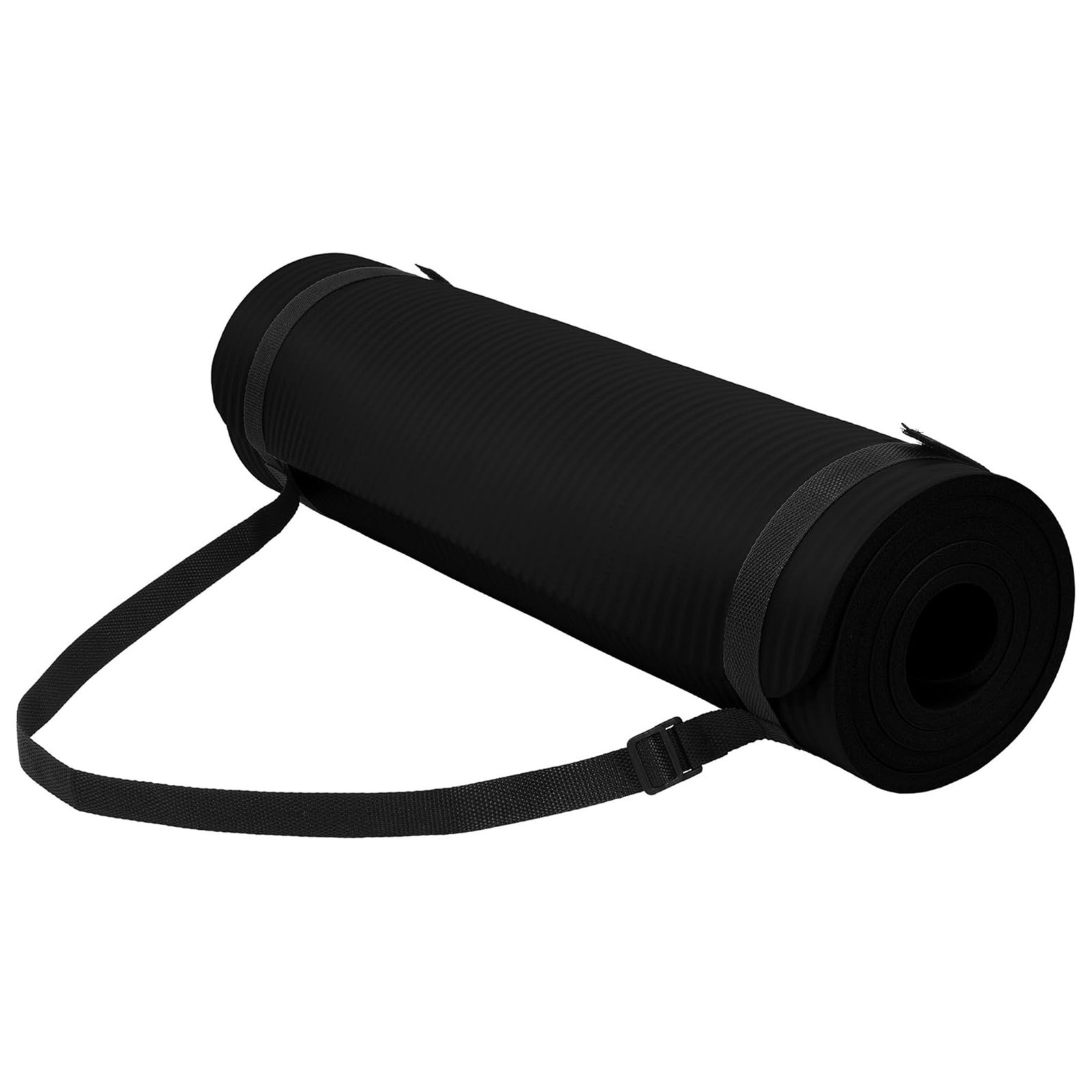 Fitvids 1/2″ Thick High Density Yoga Mat, Carrying Strap, Midnight (Open Box)