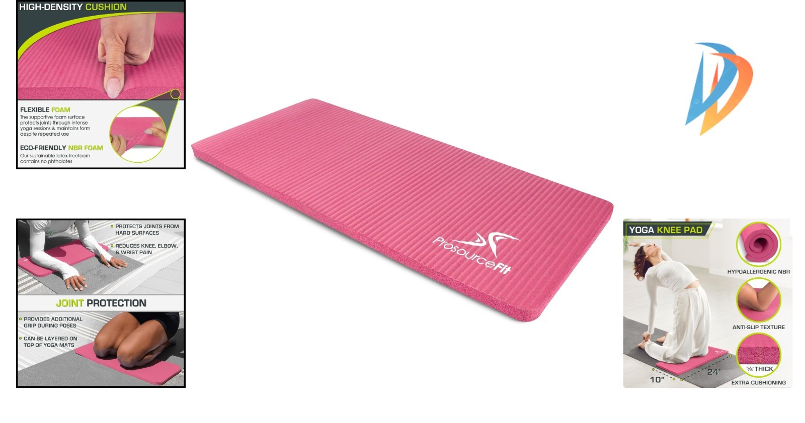 Travel-Friendly Yoga Knee Pad & Elbow Cushion – Lightweight & Compact 24”x10”