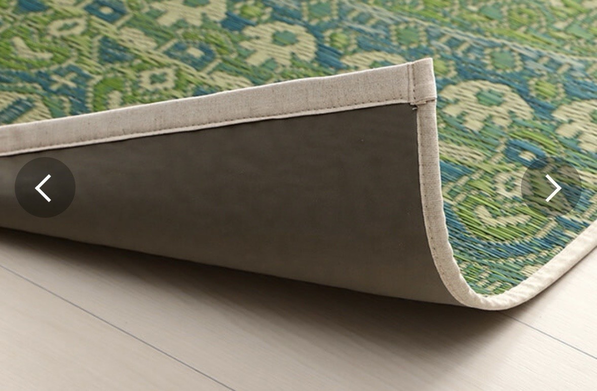 Authentic IKEHIKO Tatami Yoga Mat “Mandala” Blue Natural Igusa Made in Japan