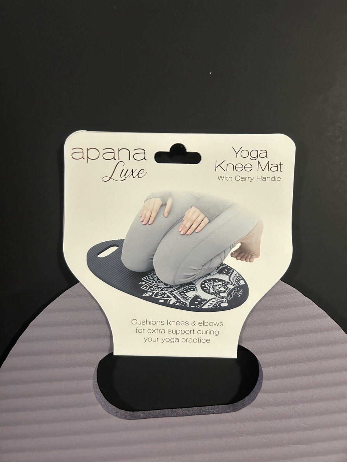 Apana Luxe Yoga Knee Mat Purple 11 1/2″ X 22 5/8″ Double Sided 1/2″ Thick Oval