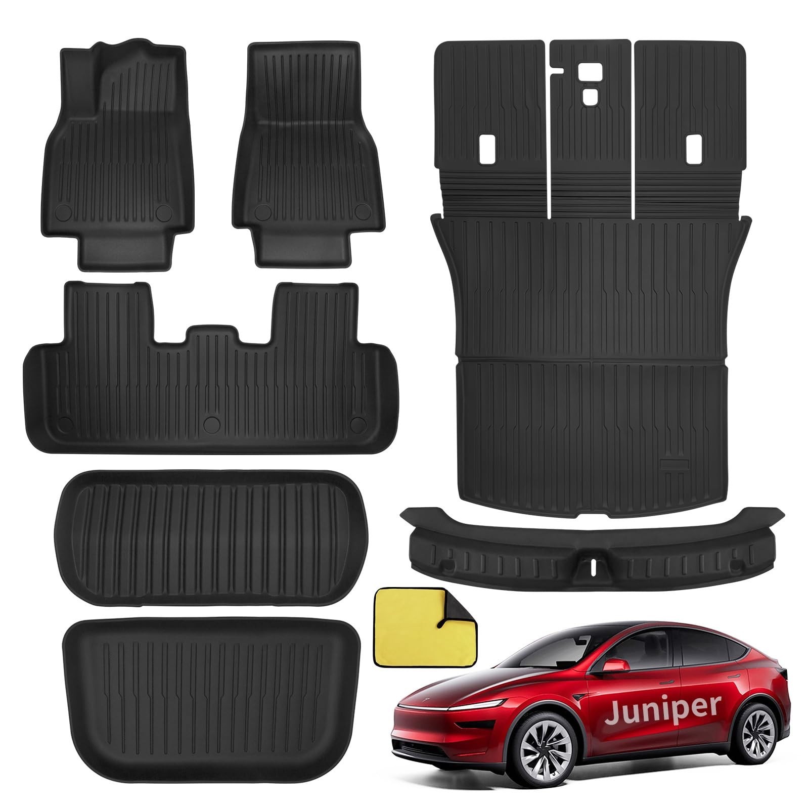 Tesla Model Y Juniper Floor Mats 2026 2025 Full Set All Weather Non-Slip Floo…