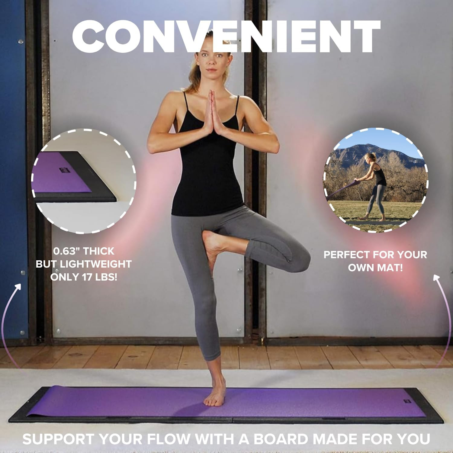 Yoga Mat Support Board – Portable Yoga Platform for Carpet, Grass & Uneven Surfa