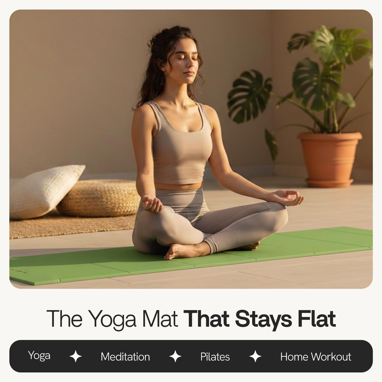 Folding Yoga Mat, TPE Folding Yoga Mat, Foldable Exercise Mat for Yoga, Pilat…
