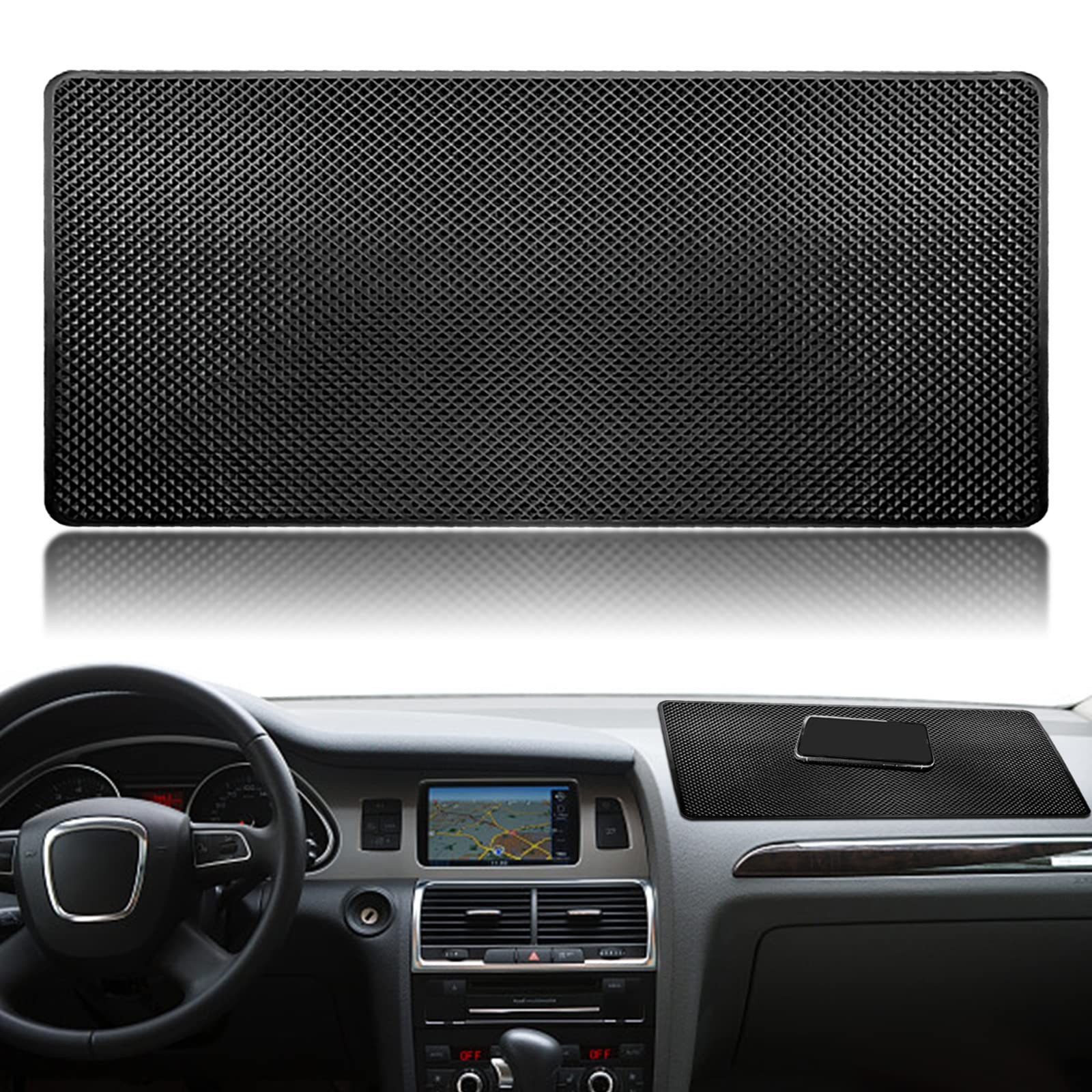 Dashboard mat Rubber Non-Slip mat, 15.7″x7.8″ Large Size car Non-Slip mat, car D