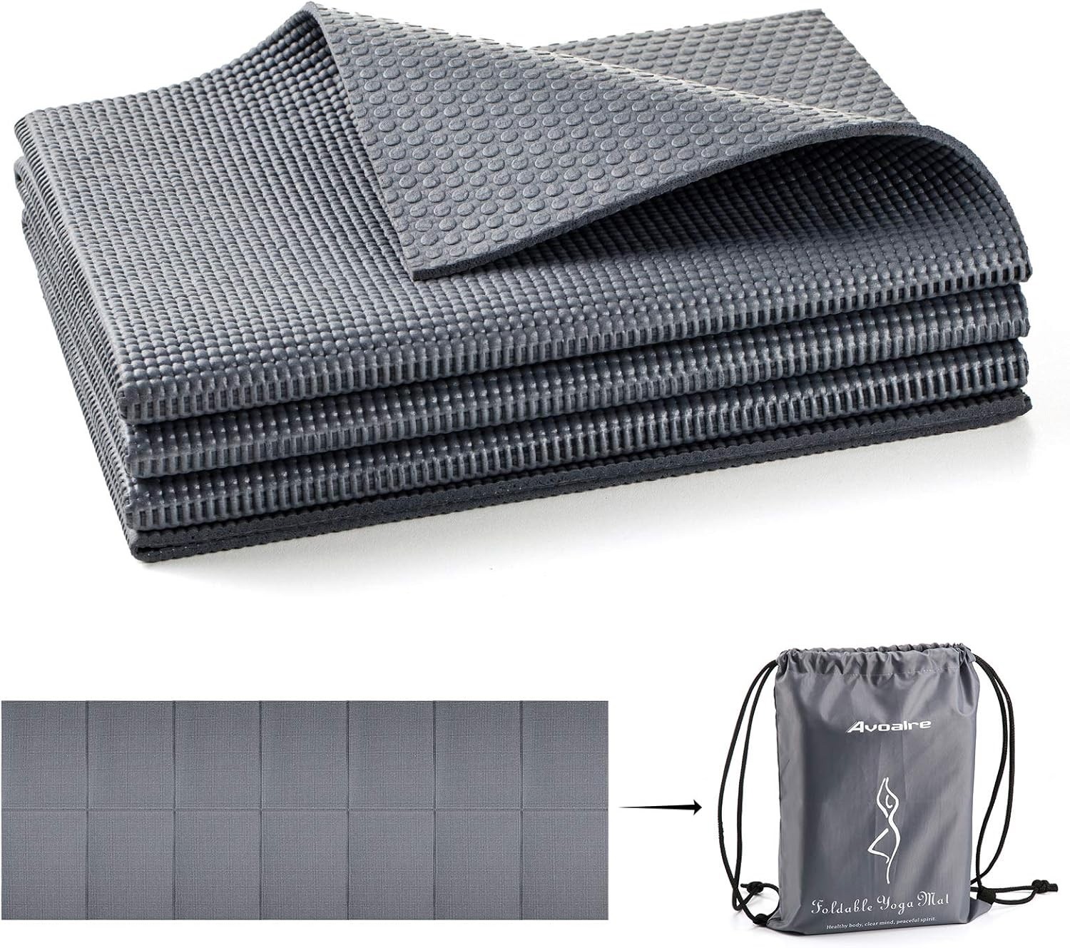 Avoalre Yoga Mat Foldable Non Slip 66”L x 24”W x 1/4inch Thick