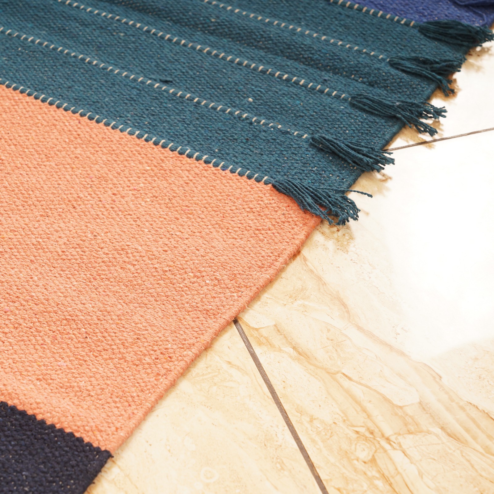 Handwoven Cotton Exercise Yoga Mat Soft Handmade Eco Friendly Floor Mat