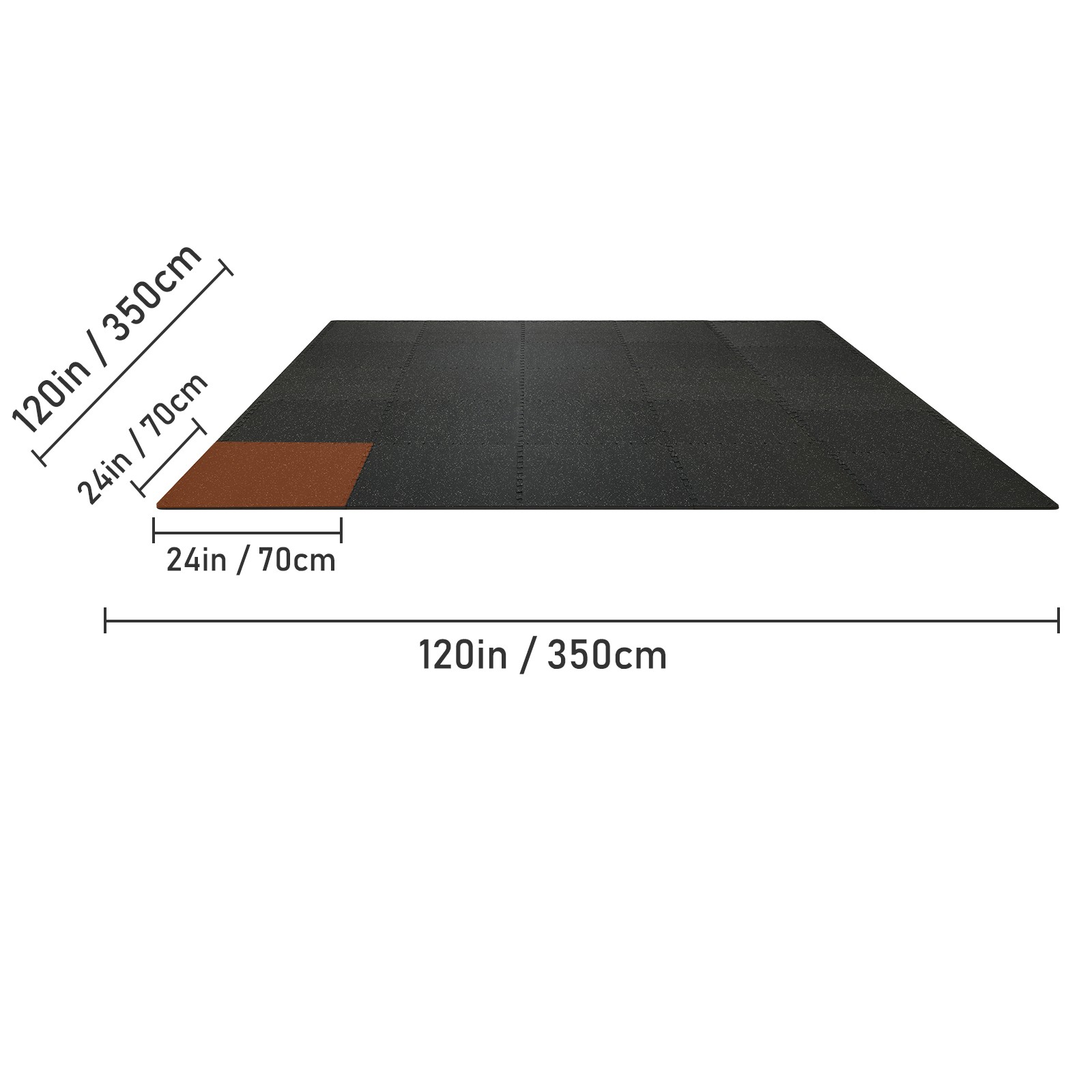 VEVOR 25 PCS Thick Gym Floor Mats, EVA Foam & Rubber Top Interlocking Workout F