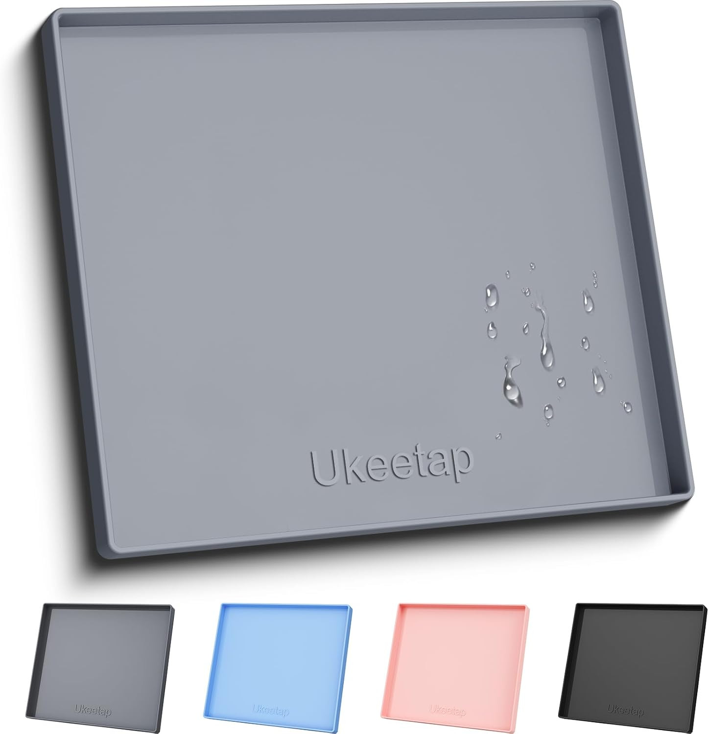 Extra Thick Silicone Mat Waterproof with Raised Edge 22″ X 19″, under Sink Mat f
