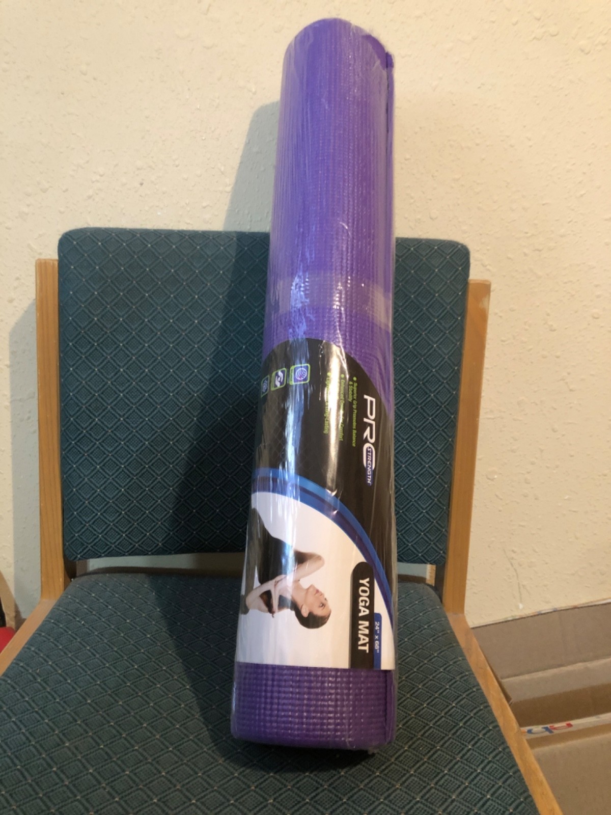 24″ x 68″ Pro Strength Yoga Mat Floor Exercise Fitness Non Slip Purple Padding