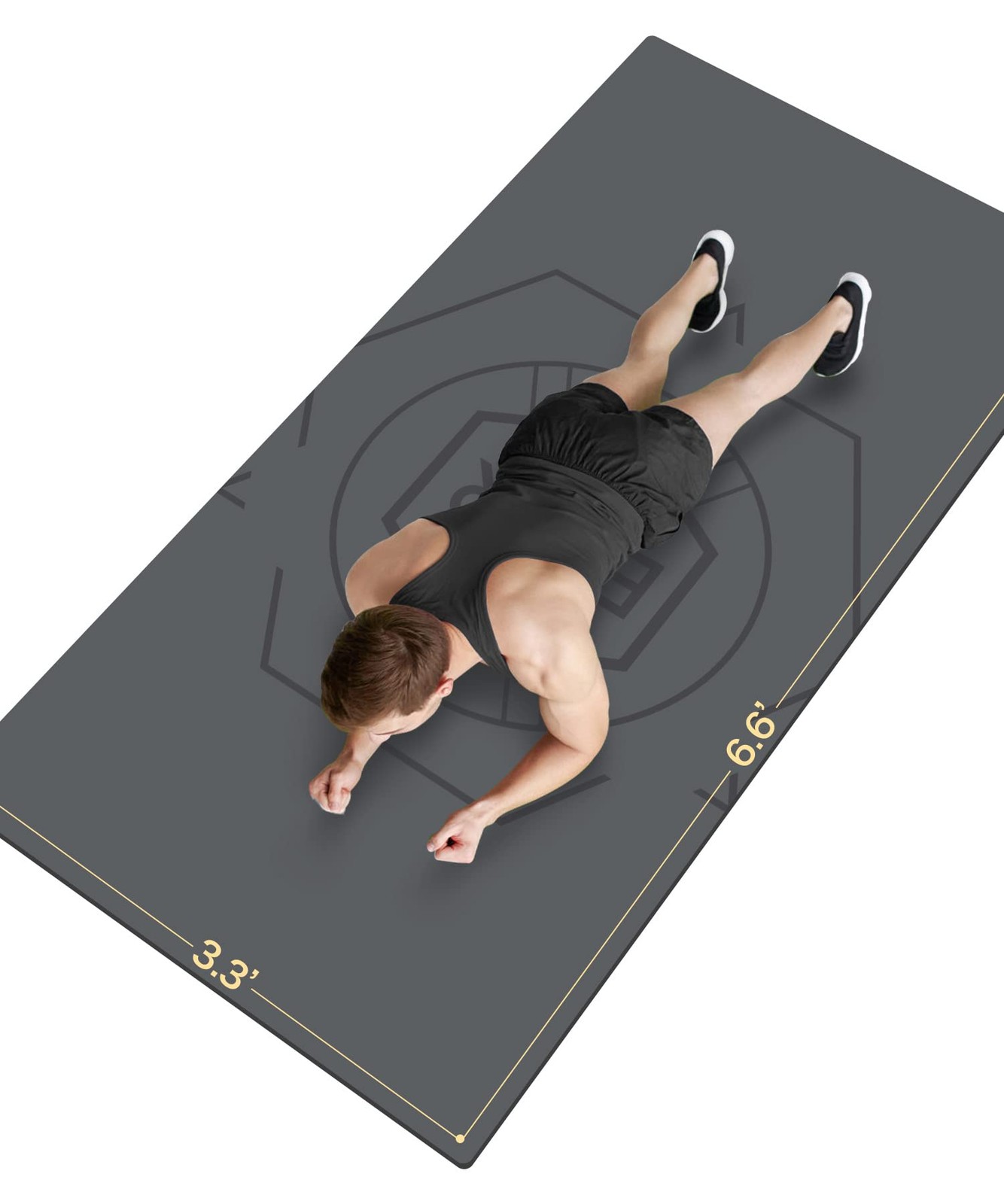 Large Exercise Mat (6’x 3′), Extra Wide Workout Mat for Men and Women, Yoga M…