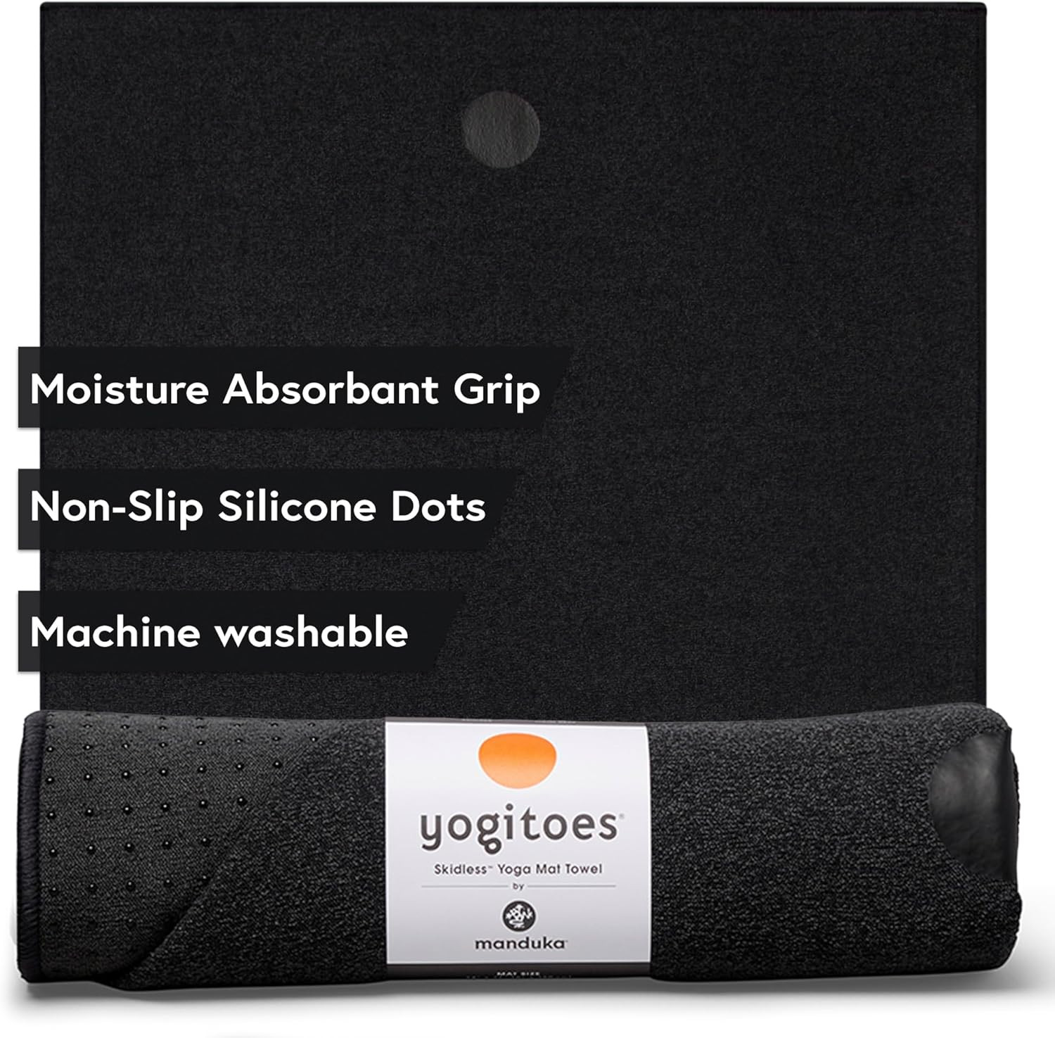 Yogitoes Manduka Yoga Towel for Mat Nonslip and Quick Dry for Hot Yoga with Rubb
