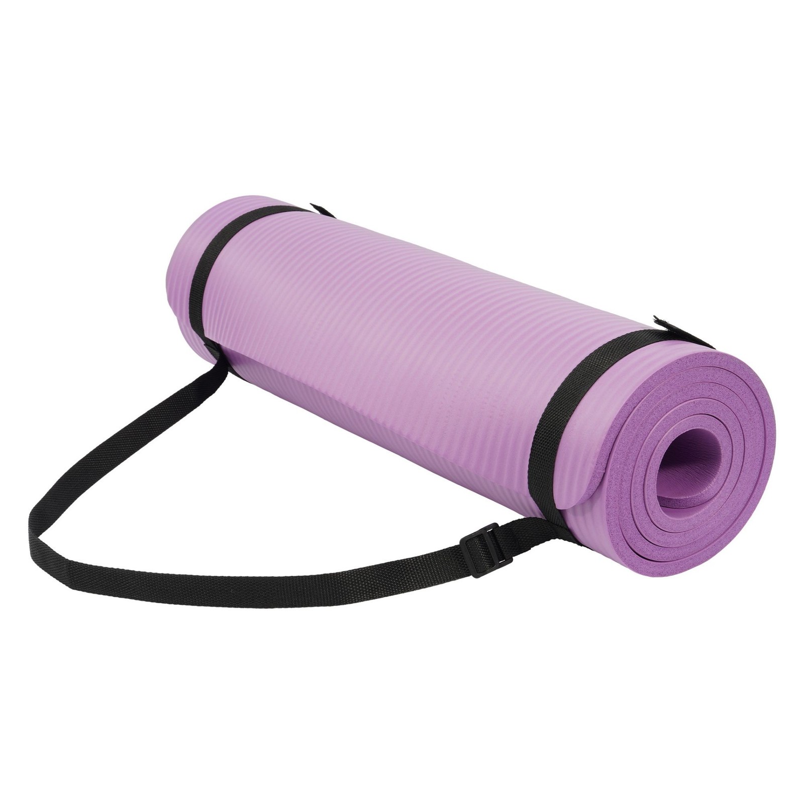 Fitvids 1/2″ Thick High Density Exercise Yoga Mat, Carrying Strap, Taro Purple