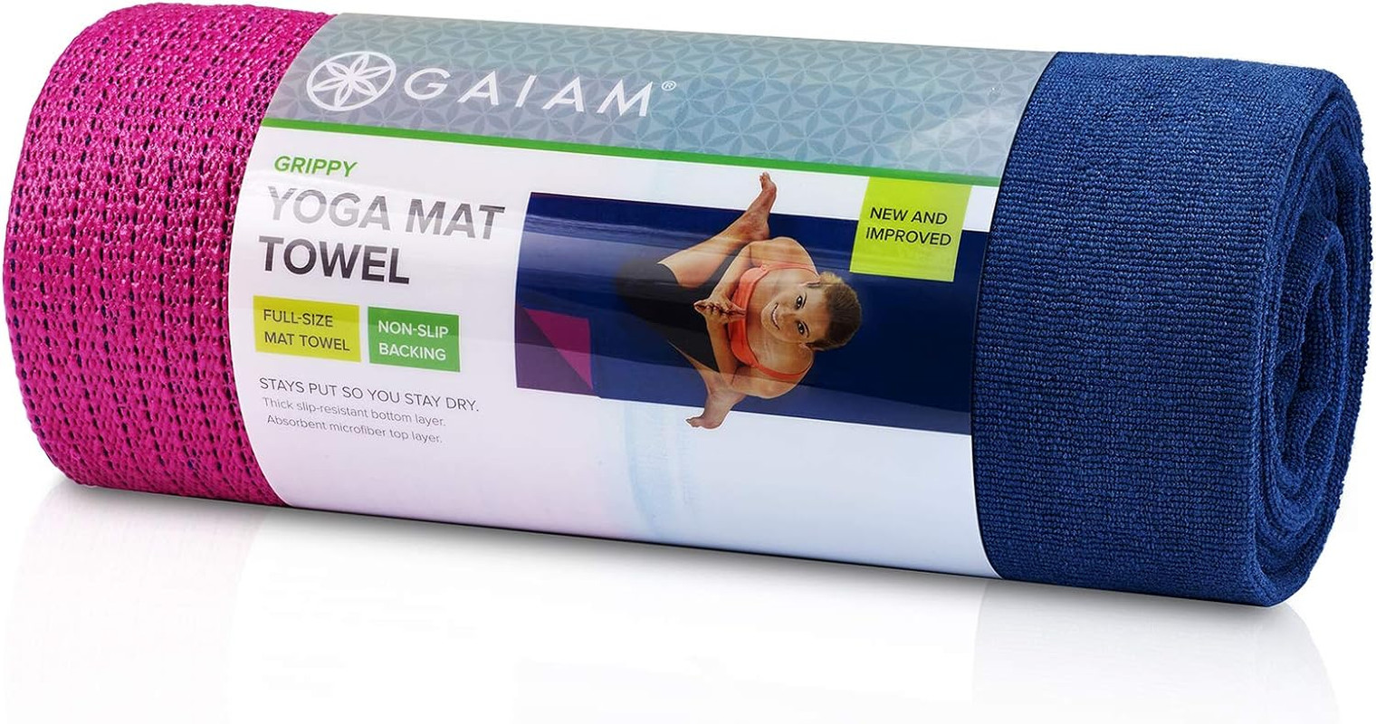 Grippy Non Slip Yoga Mat Towel – Fast Drying Towel – Ideal for Hot Yoga – Microf