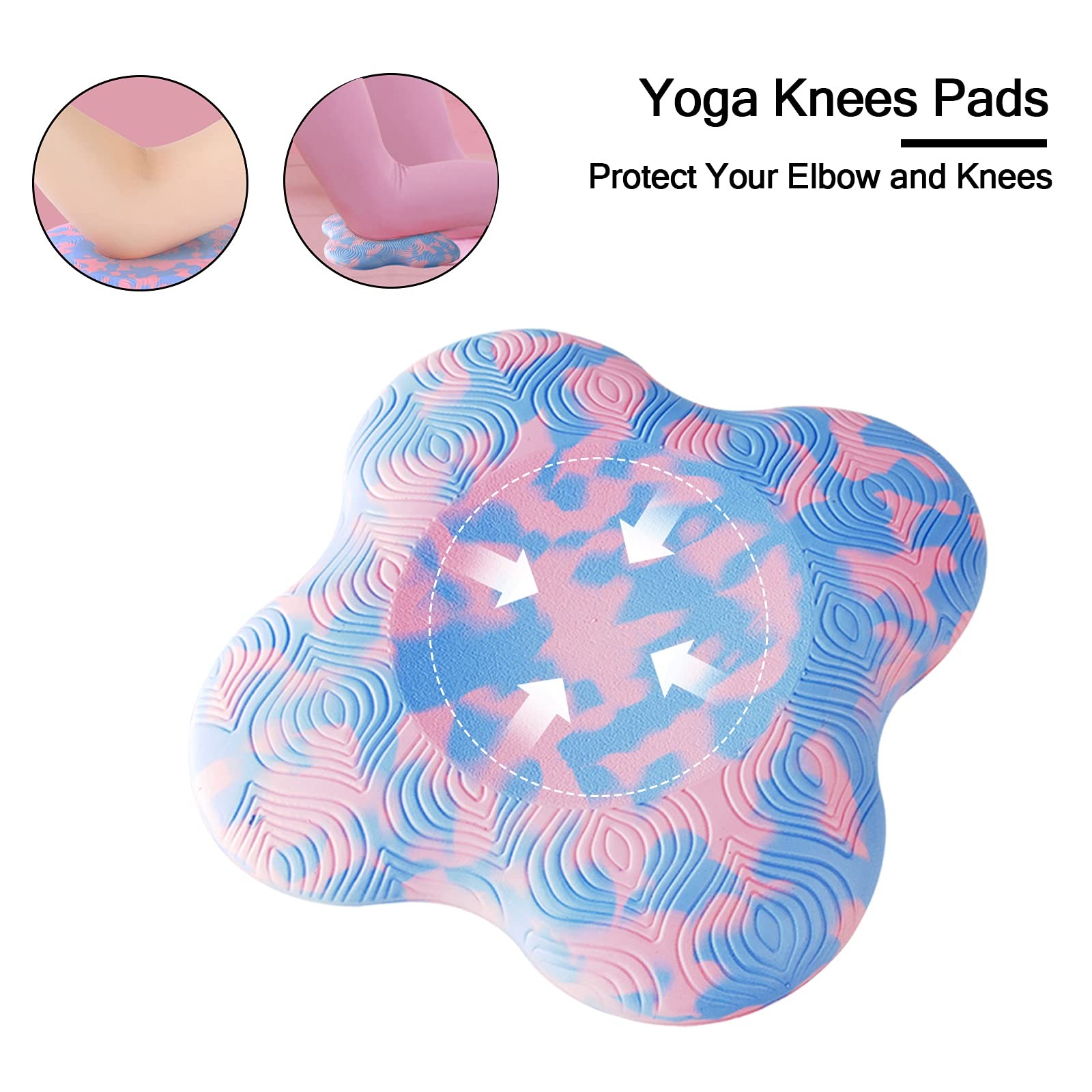 2 PCS Yoga Knee Pads, Anti Slip, Foam, Support, Knees, Elbows, Wrist, Hands
