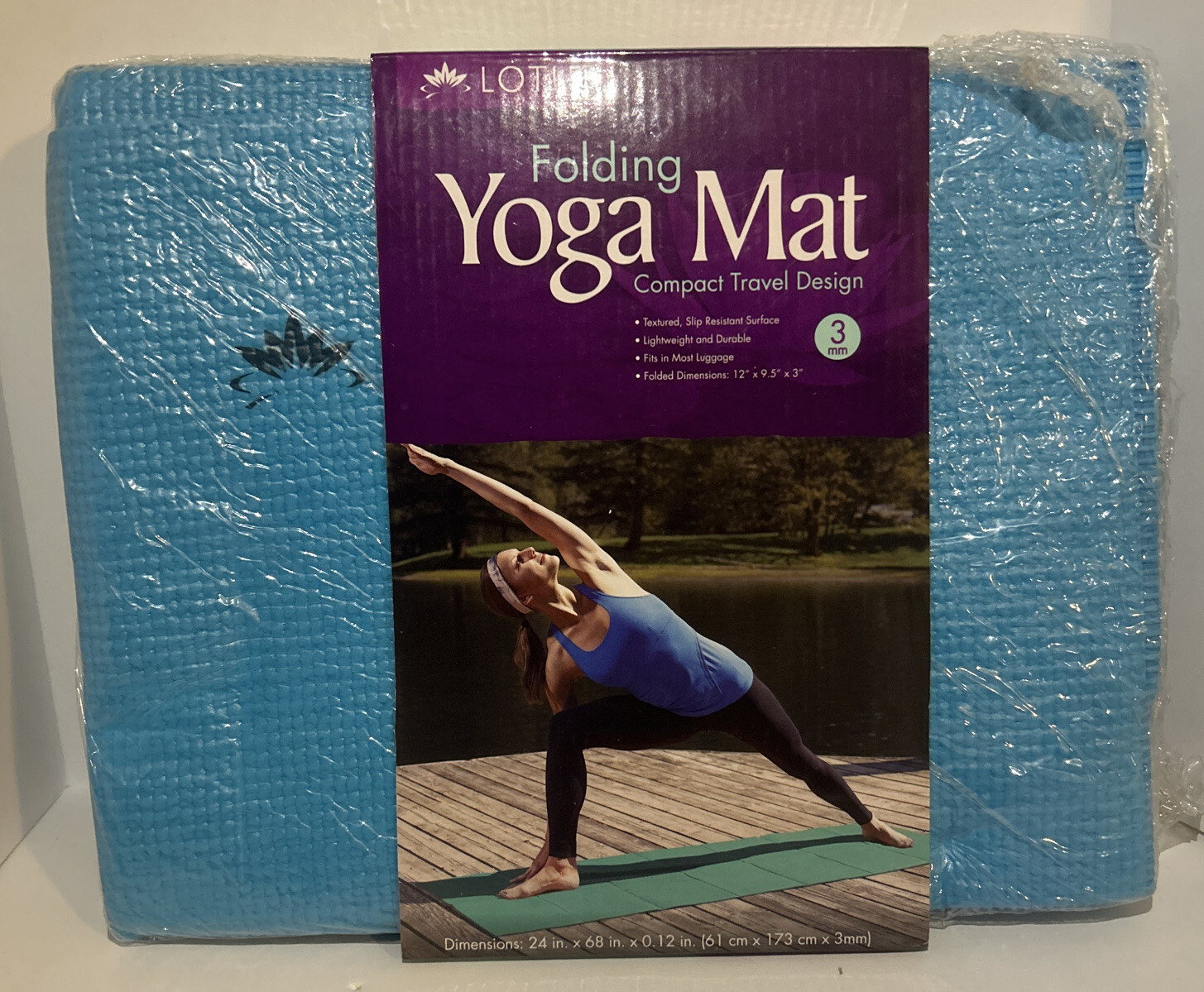 Brand New Blue Lotus Yoga Mat 5 Feet 8 Inches Long By 2 Feet Wide 24×68