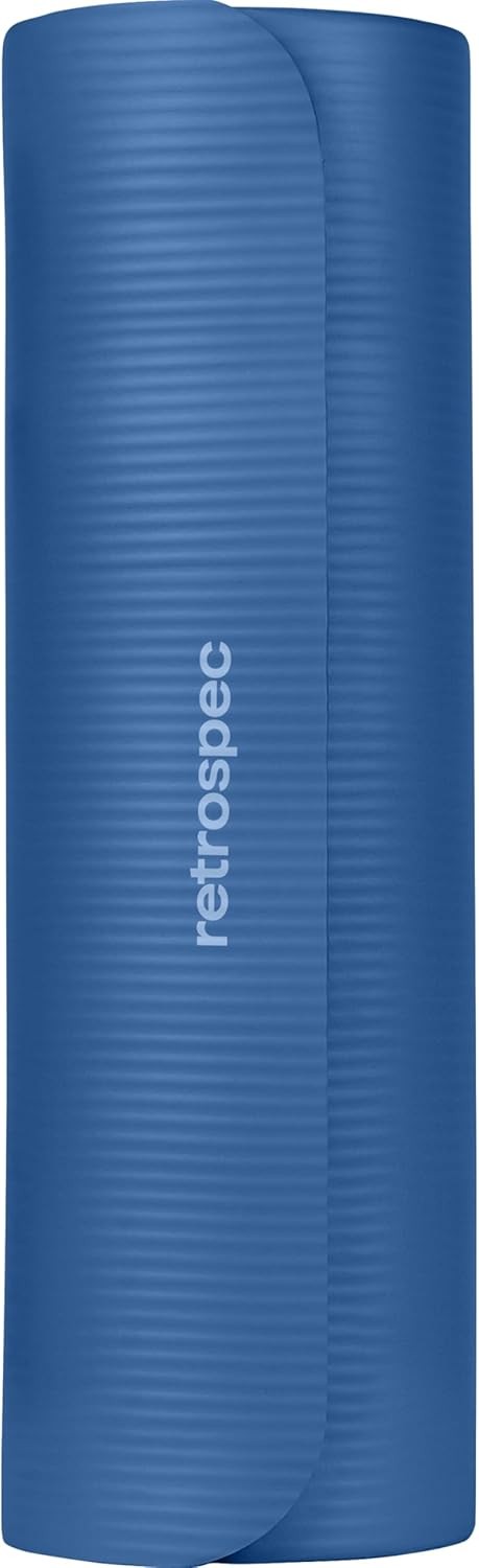 Retrospec Solana Yoga Mat 1/2in Thick Non-Slip 72in with Strap