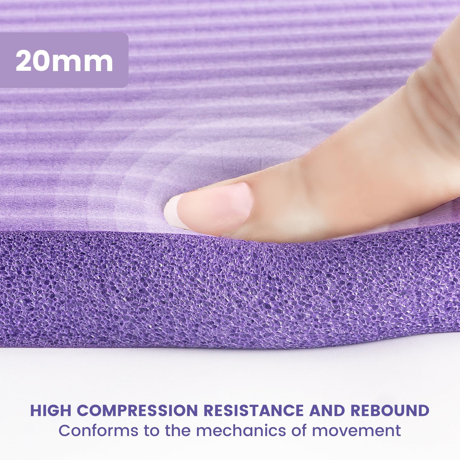 HASSLICKIT Yoga Knee Pad Cushion, 24 x 9.8 x 0.8 in Mini Mat, Purple