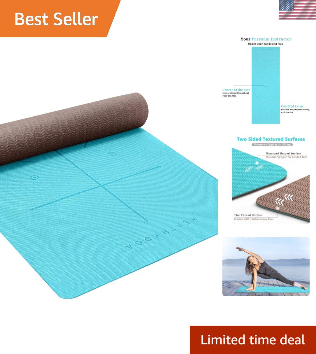 Non-Slip Textured Yoga Mat – Optimal Cushioning for Perfect Alignment Practice
