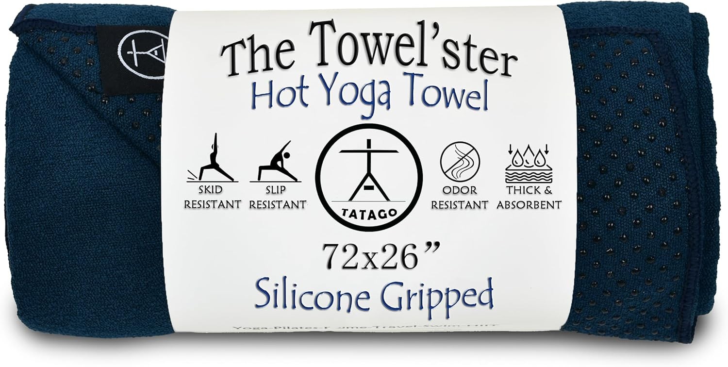 Tatago Hot Yoga Towel Non Slip Grip in Standard – 72", Oceanic- 72"