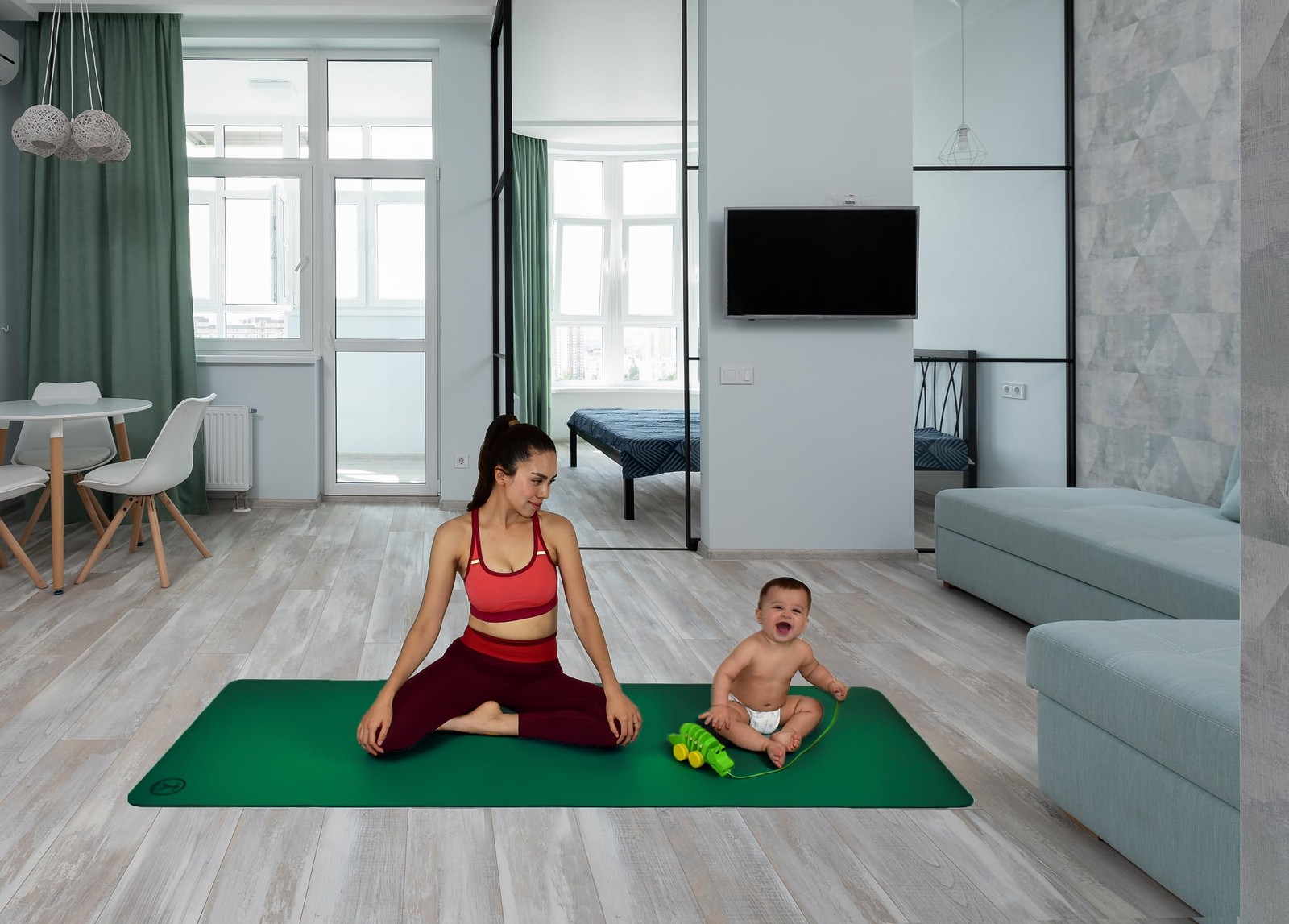 Tatago Natural Rubber Extra Large Yoga Mat Non Slip- 84 84 Inch, Ezmeraldo